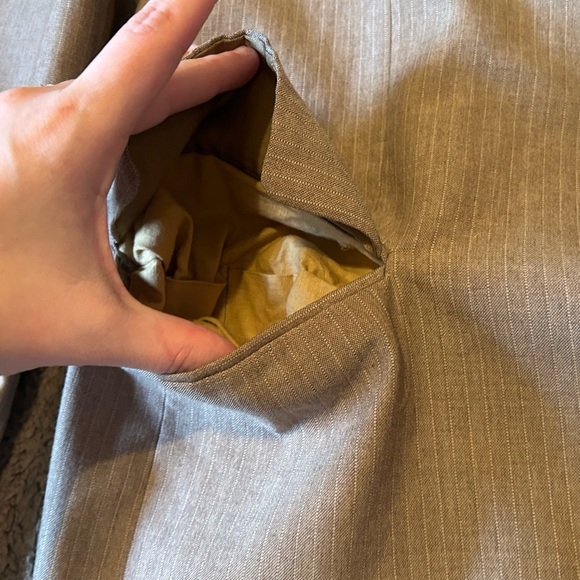 Vintage Yves Saint Laurent Men’s Button Front Tweed Suit Blazer Jacket Sz 42 Tan - Picture 10 of 15